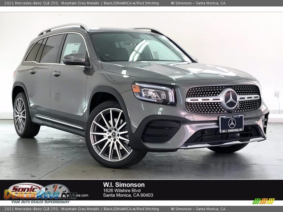 2021 Mercedes-Benz GLB 250 Mountain Grey Metallic / Black/DINAMICA w/Red Stitching Photo #1