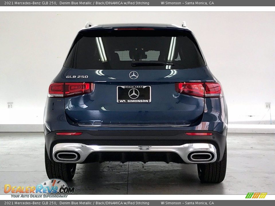 2021 Mercedes-Benz GLB 250 Denim Blue Metallic / Black/DINAMICA w/Red Stitching Photo #3