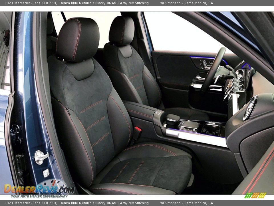 2021 Mercedes-Benz GLB 250 Denim Blue Metallic / Black/DINAMICA w/Red Stitching Photo #5