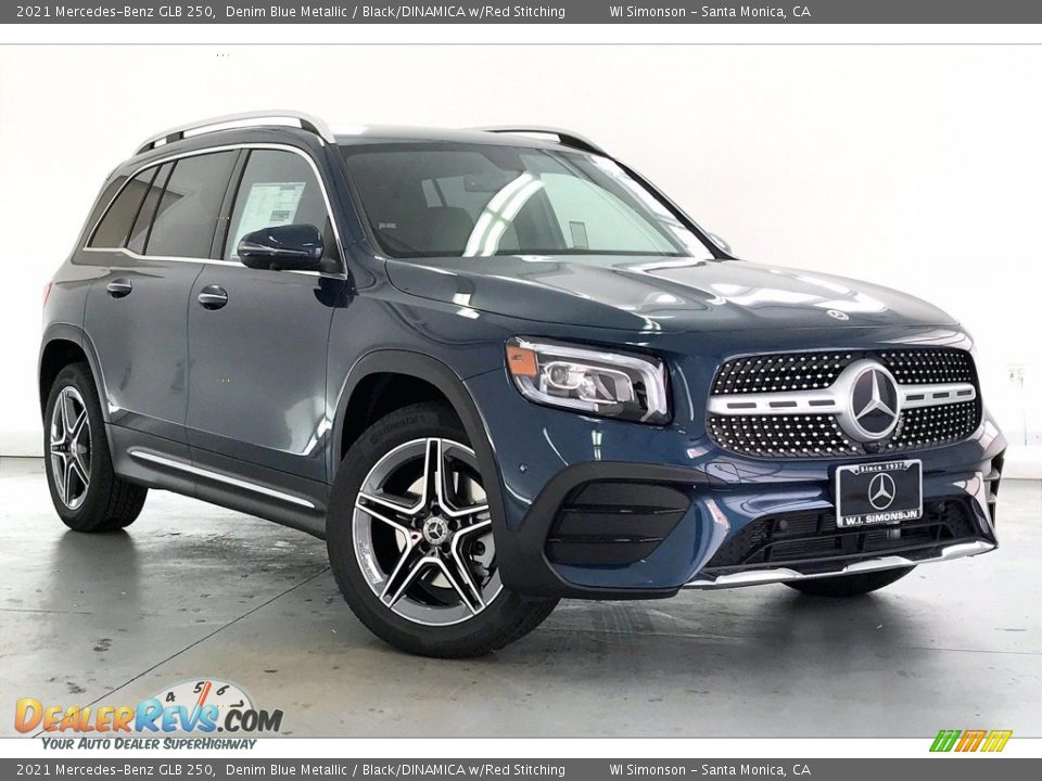 2021 Mercedes-Benz GLB 250 Denim Blue Metallic / Black/DINAMICA w/Red Stitching Photo #12