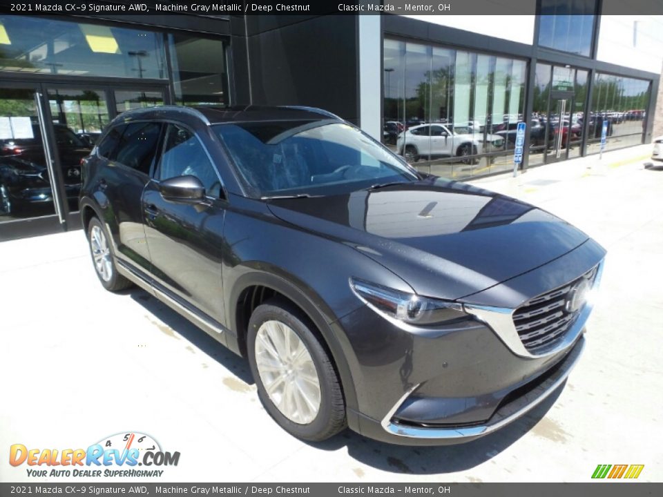 2021 Mazda CX-9 Signature AWD Machine Gray Metallic / Deep Chestnut Photo #1