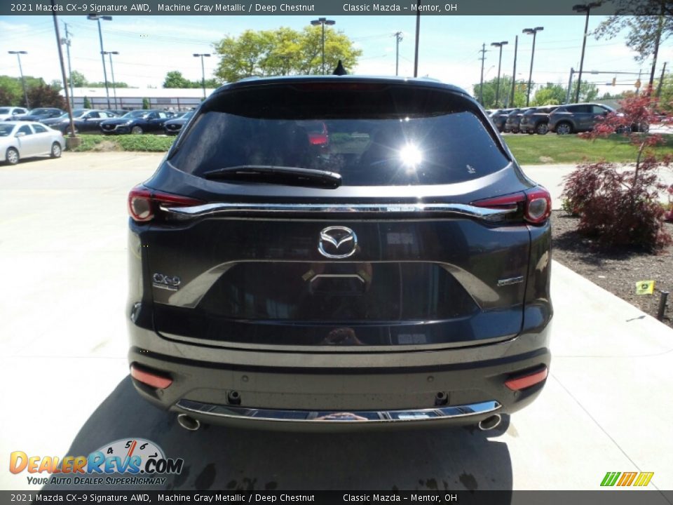 2021 Mazda CX-9 Signature AWD Machine Gray Metallic / Deep Chestnut Photo #5