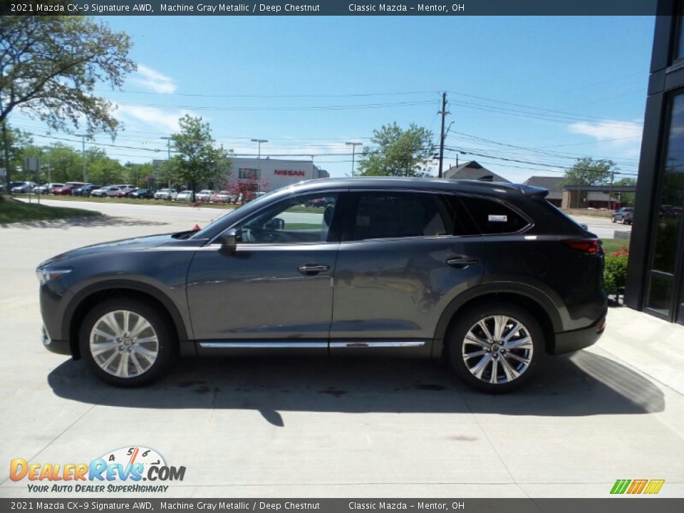 2021 Mazda CX-9 Signature AWD Machine Gray Metallic / Deep Chestnut Photo #6