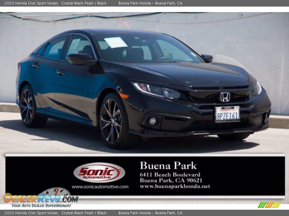 2020 Honda Civic Sport Sedan Crystal Black Pearl / Black Photo #1