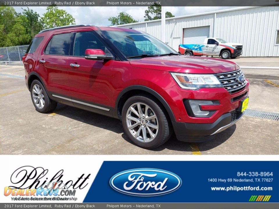 2017 Ford Explorer Limited Ruby Red / Ebony Black Photo #1