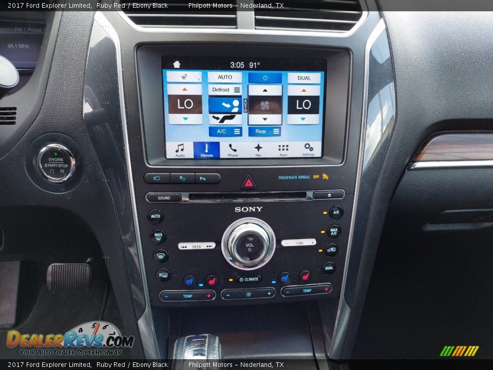 2017 Ford Explorer Limited Ruby Red / Ebony Black Photo #15