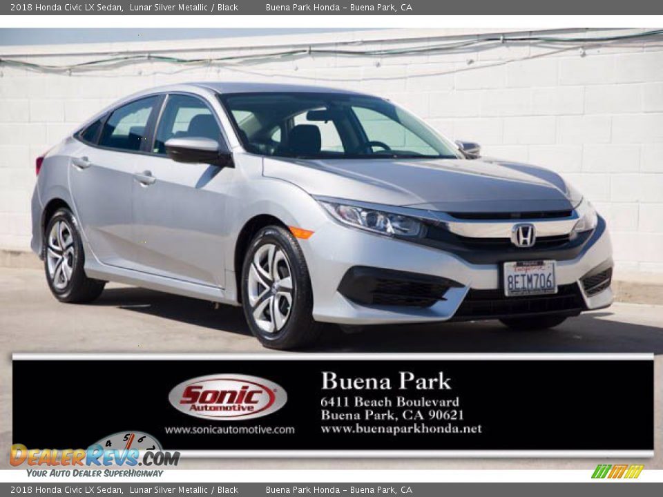 2018 Honda Civic LX Sedan Lunar Silver Metallic / Black Photo #1