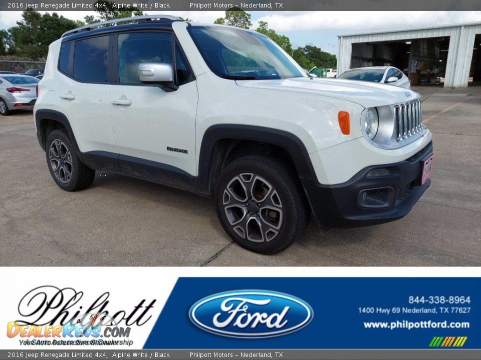2016 Jeep Renegade Limited 4x4 Alpine White / Black Photo #1