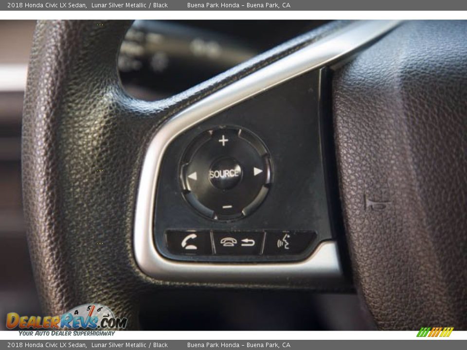 2018 Honda Civic LX Sedan Lunar Silver Metallic / Black Photo #16