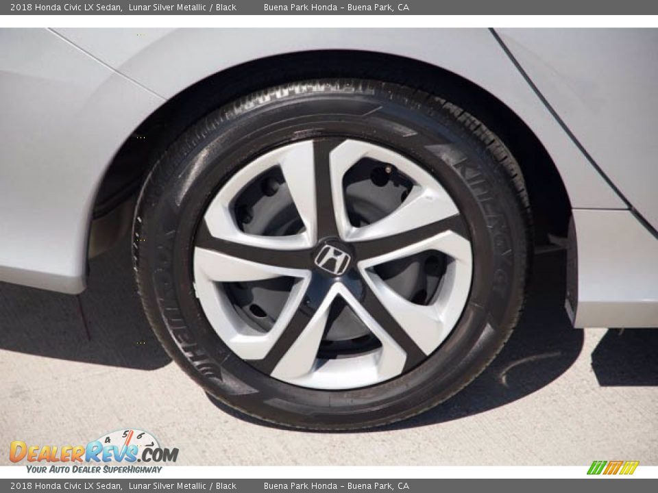 2018 Honda Civic LX Sedan Lunar Silver Metallic / Black Photo #35