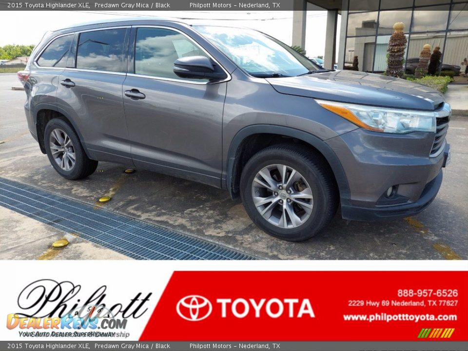 2015 Toyota Highlander XLE Predawn Gray Mica / Black Photo #1