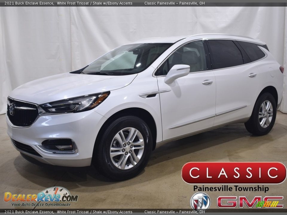 2021 Buick Enclave Essence White Frost Tricoat / Shale w/Ebony Accents Photo #1