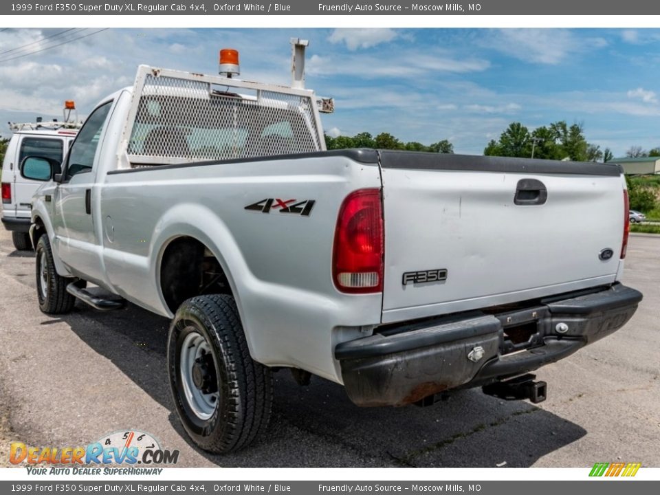 1999 Ford F350 Super Duty XL Regular Cab 4x4 Oxford White / Blue Photo #6