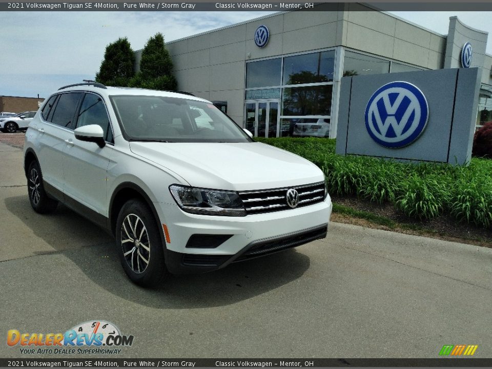 2021 Volkswagen Tiguan SE 4Motion Pure White / Storm Gray Photo #1