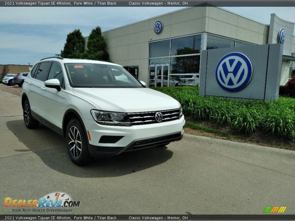 2021 Volkswagen Tiguan SE 4Motion Pure White / Titan Black Photo #1