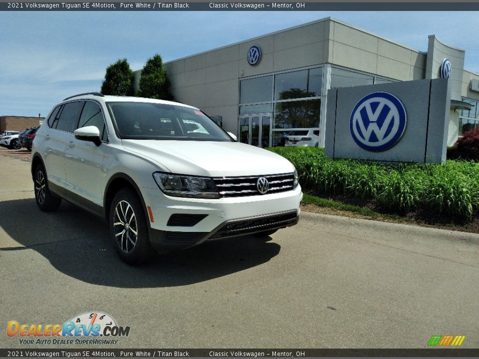 2021 Volkswagen Tiguan SE 4Motion Pure White / Titan Black Photo #1
