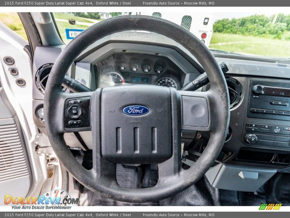 2015 Ford F250 Super Duty Lariat Super Cab 4x4 Oxford White / Steel Photo #36