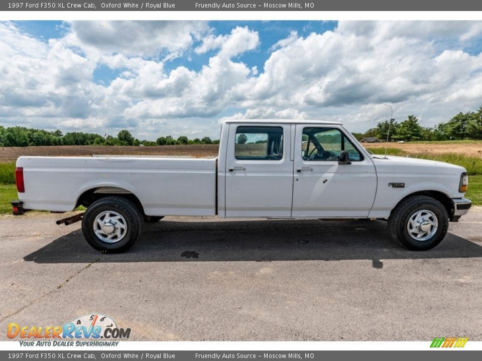 1997 Ford F350 XL Crew Cab Oxford White / Royal Blue Photo #3