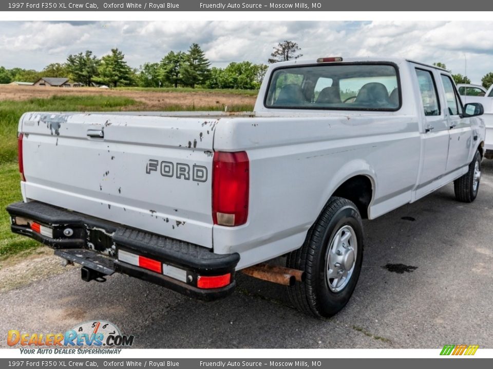 1997 Ford F350 XL Crew Cab Oxford White / Royal Blue Photo #4