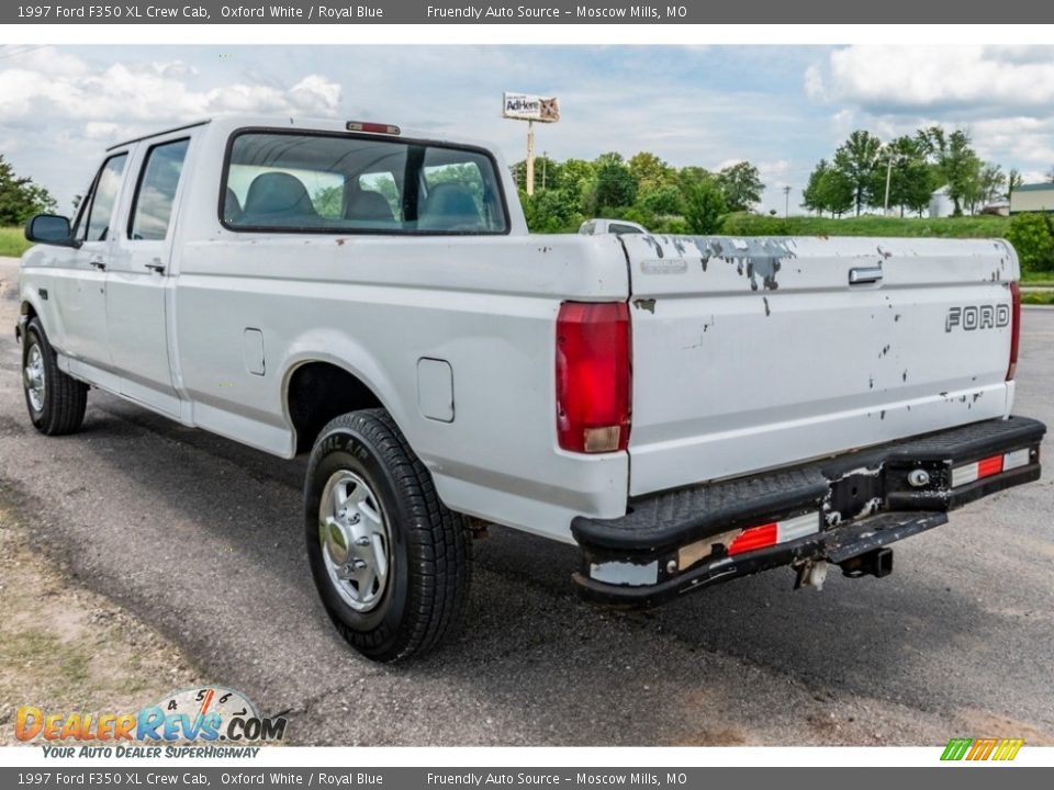 1997 Ford F350 XL Crew Cab Oxford White / Royal Blue Photo #6