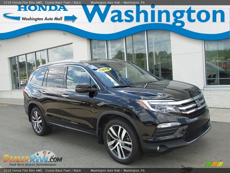2018 Honda Pilot Elite AWD Crystal Black Pearl / Black Photo #1