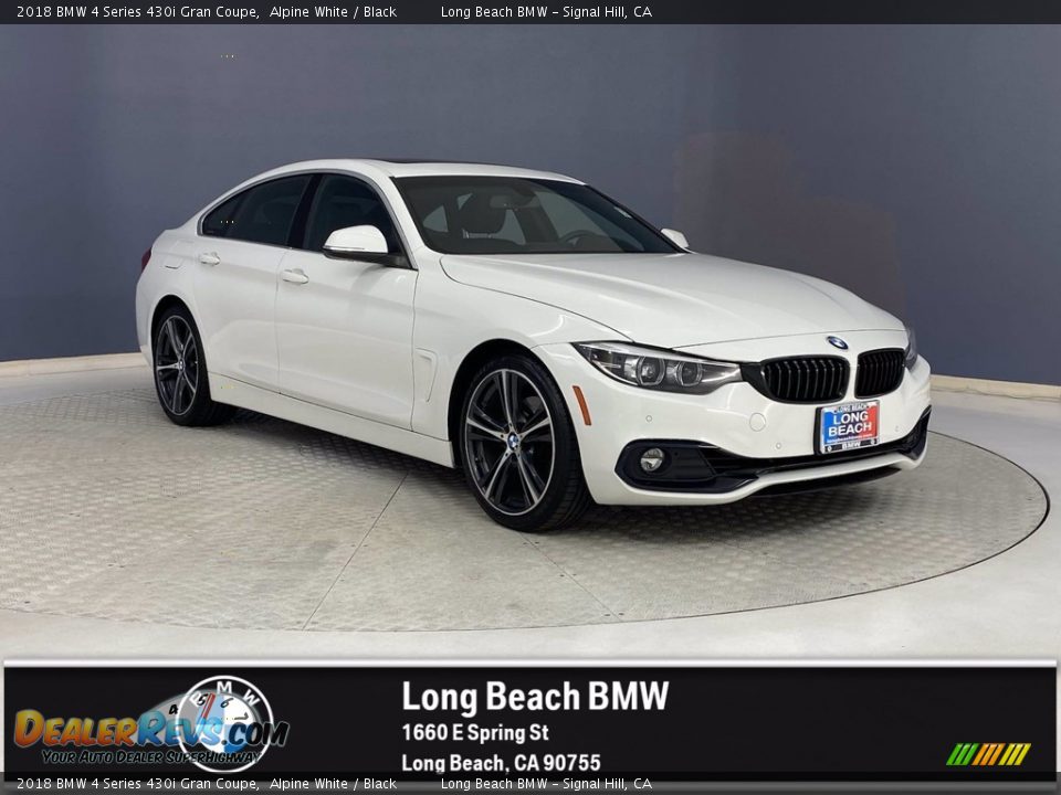 2018 BMW 4 Series 430i Gran Coupe Alpine White / Black Photo #1