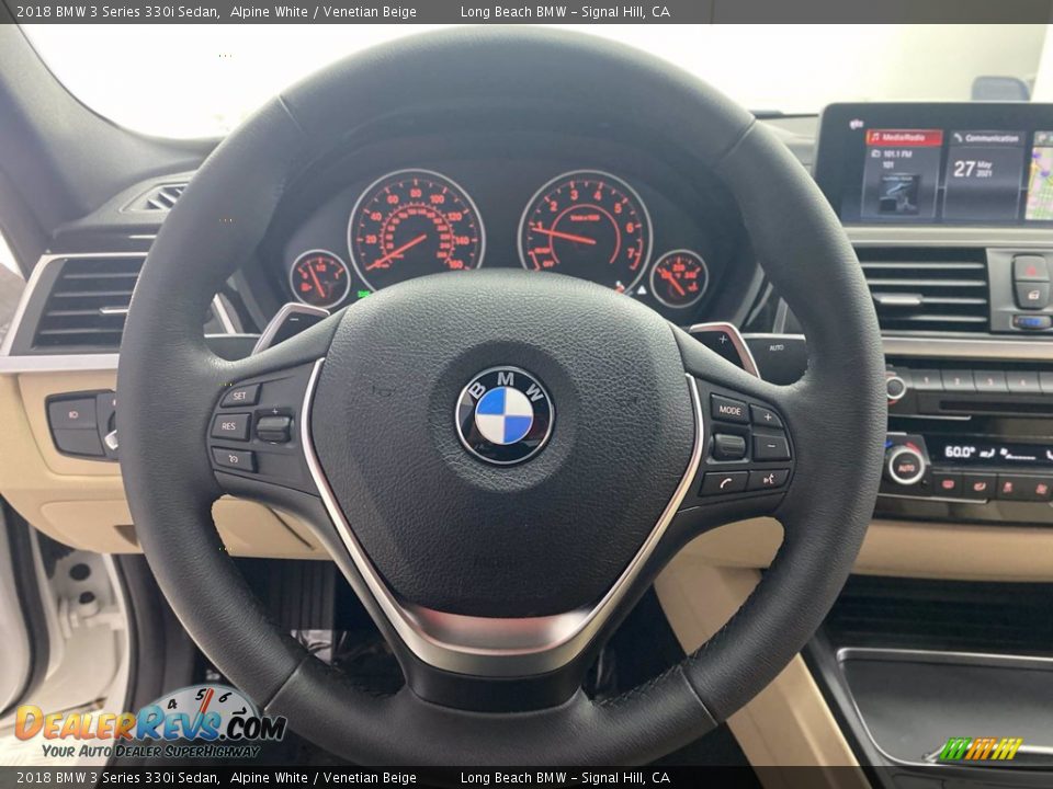 2018 BMW 3 Series 330i Sedan Alpine White / Venetian Beige Photo #18