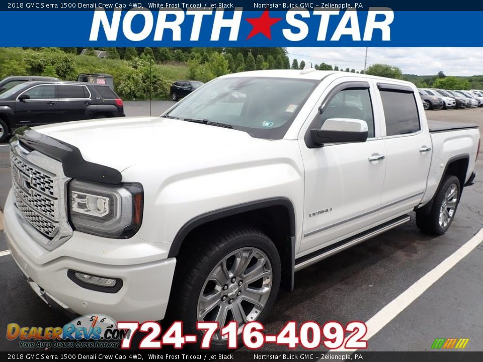 2018 GMC Sierra 1500 Denali Crew Cab 4WD White Frost Tricoat / Jet Black Photo #1