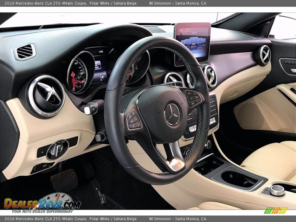 2019 Mercedes-Benz CLA 250 4Matic Coupe Polar White / Sahara Beige Photo #14