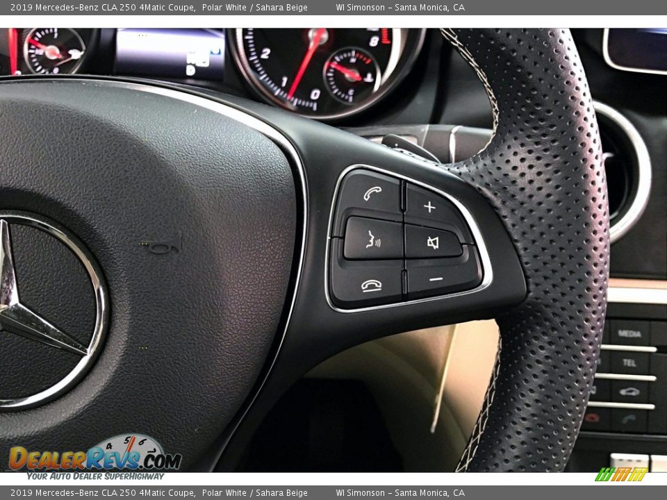 2019 Mercedes-Benz CLA 250 4Matic Coupe Polar White / Sahara Beige Photo #22