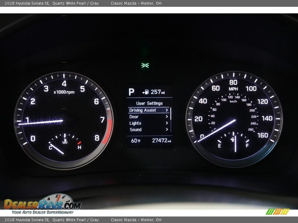 2018 Hyundai Sonata SE Quartz White Pearl / Gray Photo #8