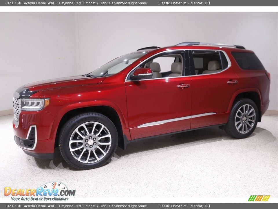 2021 GMC Acadia Denali AWD Cayenne Red Tintcoat / Dark Galvanized/Light Shale Photo #3