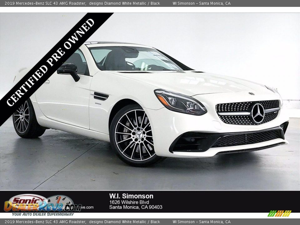 2019 Mercedes-Benz SLC 43 AMG Roadster designo Diamond White Metallic / Black Photo #1