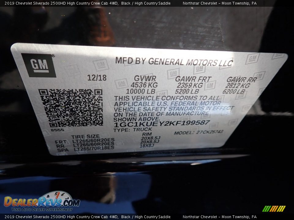2019 Chevrolet Silverado 2500HD High Country Crew Cab 4WD Black / High Country Saddle Photo #26