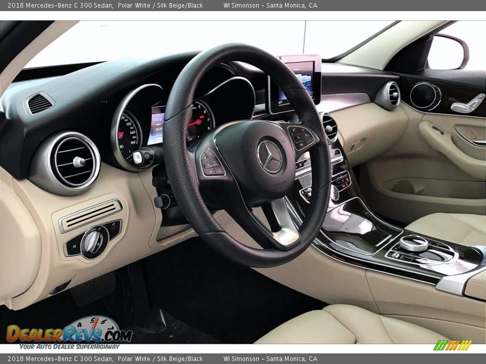 2018 Mercedes-Benz C 300 Sedan Polar White / Silk Beige/Black Photo #14