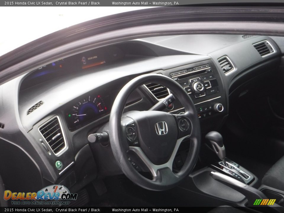 2015 Honda Civic LX Sedan Crystal Black Pearl / Black Photo #10