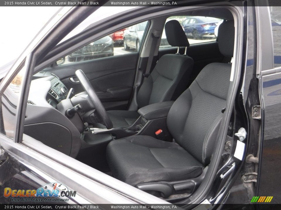 2015 Honda Civic LX Sedan Crystal Black Pearl / Black Photo #12