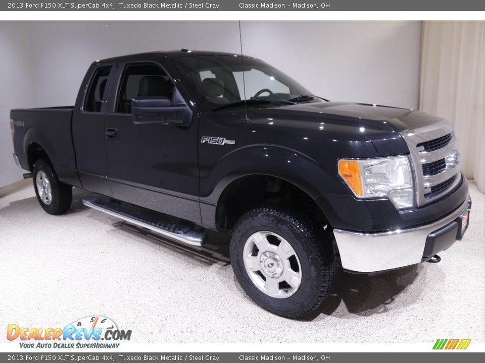 2013 Ford F150 XLT SuperCab 4x4 Tuxedo Black Metallic / Steel Gray Photo #1