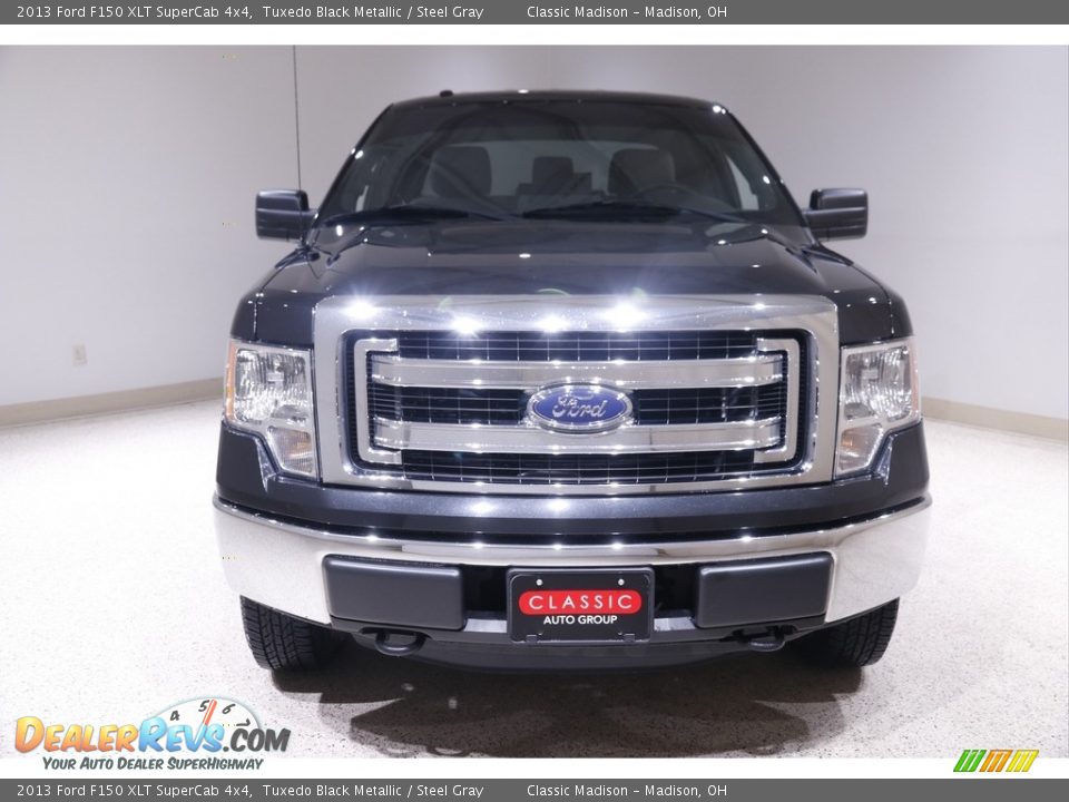 2013 Ford F150 XLT SuperCab 4x4 Tuxedo Black Metallic / Steel Gray Photo #2