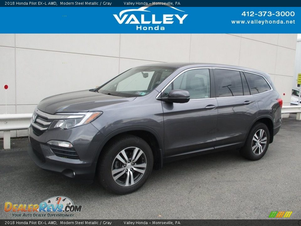 2018 Honda Pilot EX-L AWD Modern Steel Metallic / Gray Photo #1