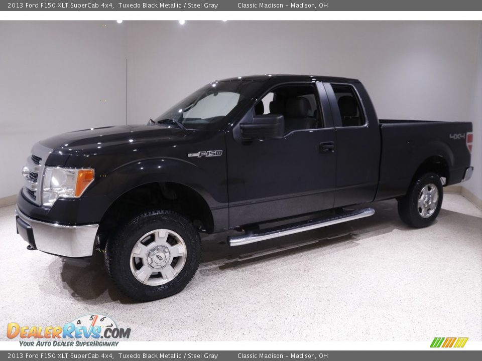 2013 Ford F150 XLT SuperCab 4x4 Tuxedo Black Metallic / Steel Gray Photo #3