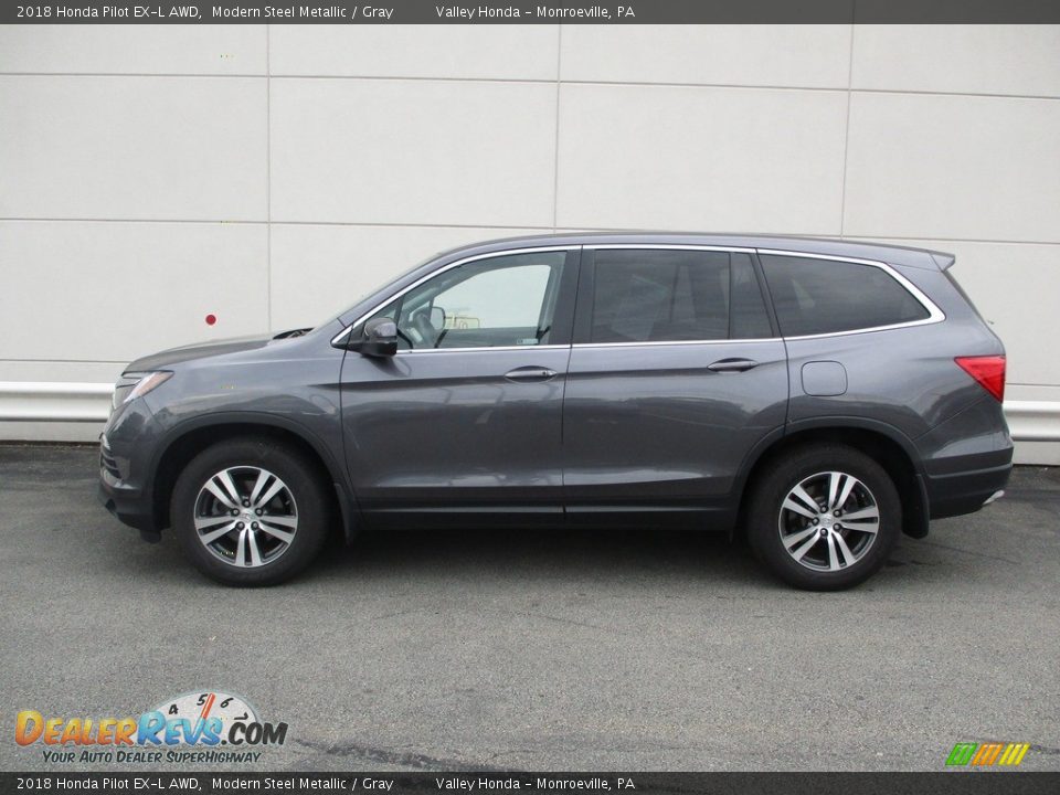 2018 Honda Pilot EX-L AWD Modern Steel Metallic / Gray Photo #2