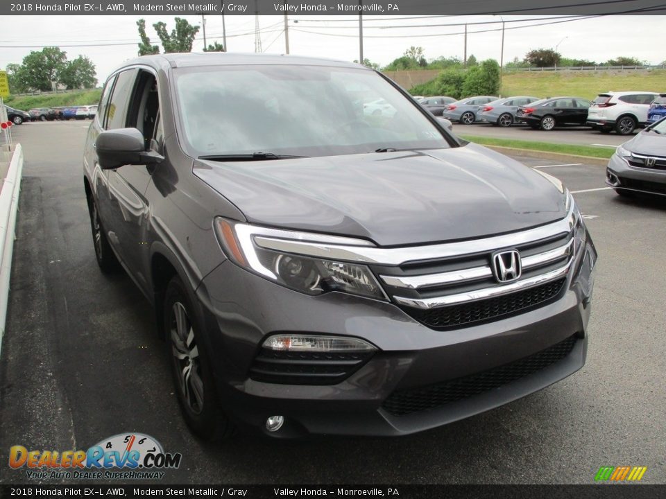 2018 Honda Pilot EX-L AWD Modern Steel Metallic / Gray Photo #7