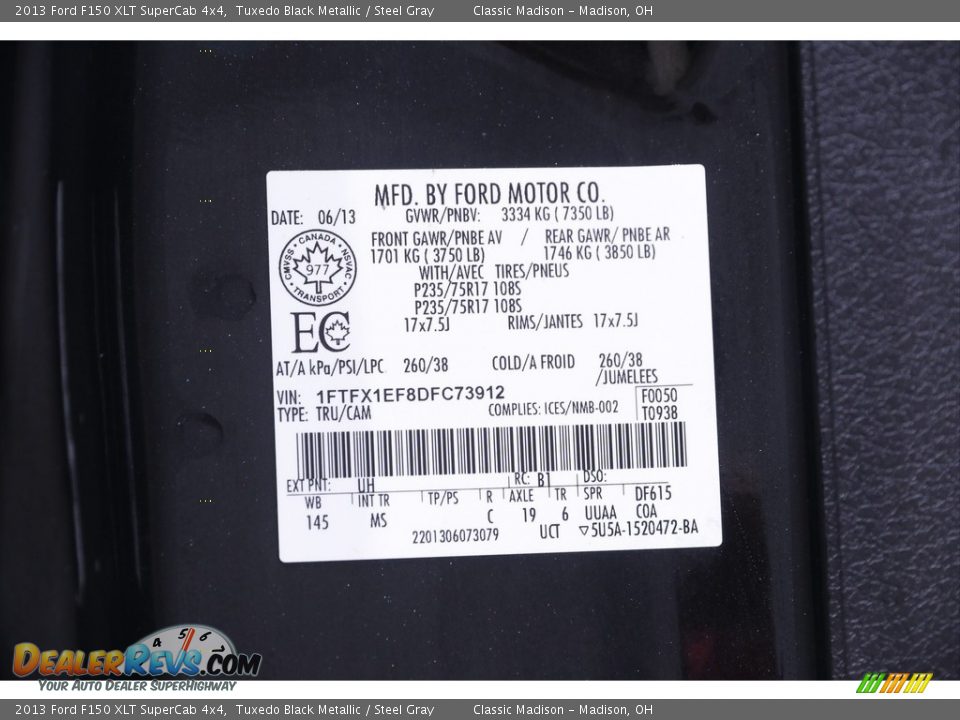 2013 Ford F150 XLT SuperCab 4x4 Tuxedo Black Metallic / Steel Gray Photo #20