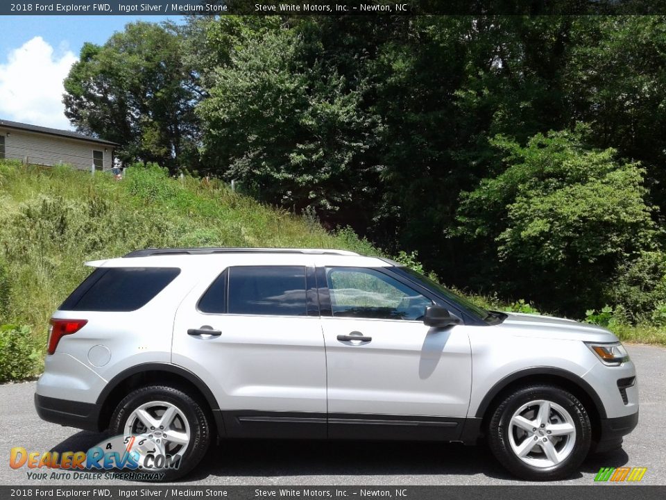 2018 Ford Explorer FWD Ingot Silver / Medium Stone Photo #6