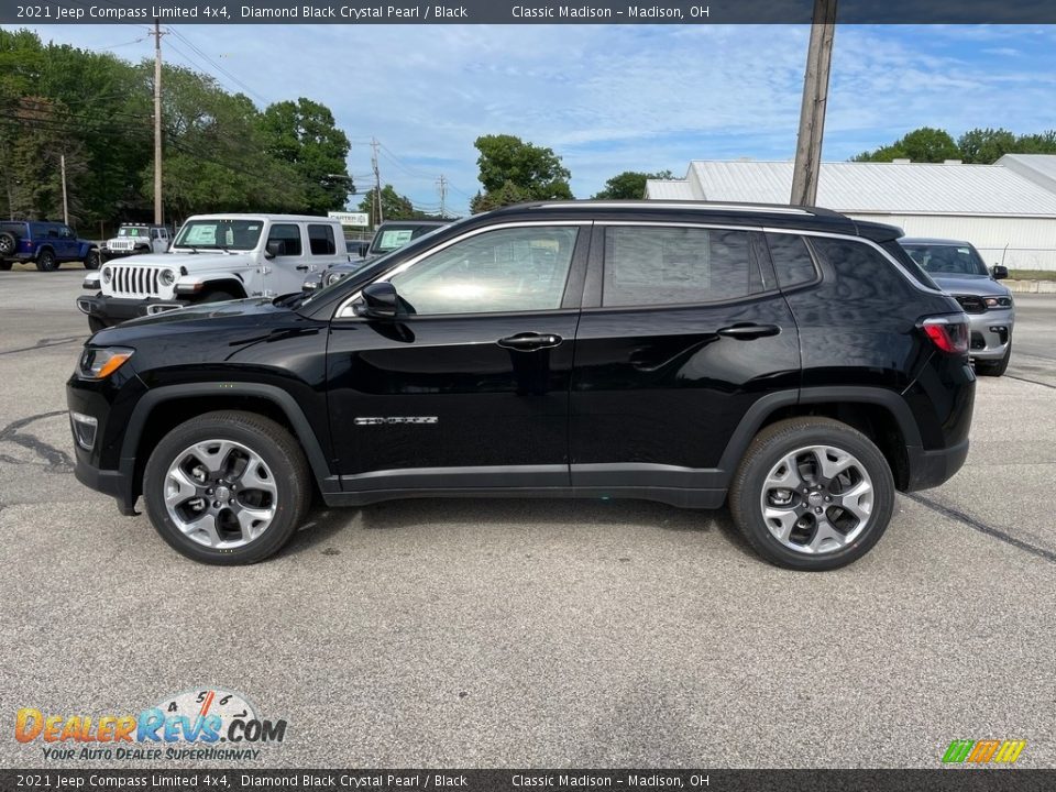 2021 Jeep Compass Limited 4x4 Diamond Black Crystal Pearl / Black Photo #3