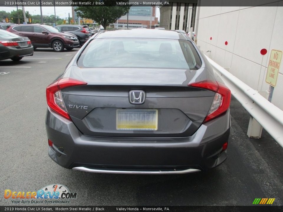 2019 Honda Civic LX Sedan Modern Steel Metallic / Black Photo #4