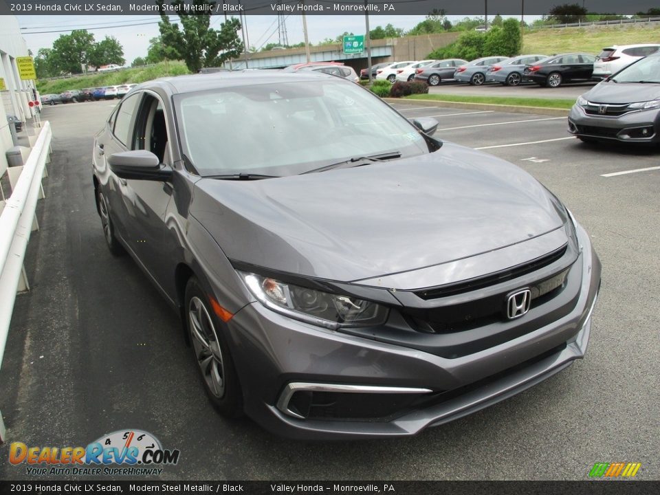 2019 Honda Civic LX Sedan Modern Steel Metallic / Black Photo #7