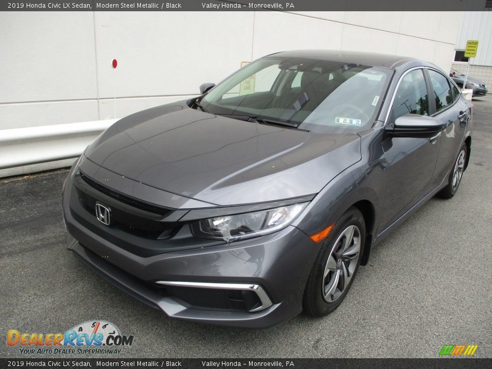 2019 Honda Civic LX Sedan Modern Steel Metallic / Black Photo #9