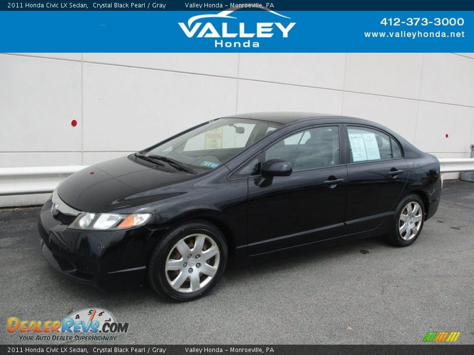 2011 Honda Civic LX Sedan Crystal Black Pearl / Gray Photo #1